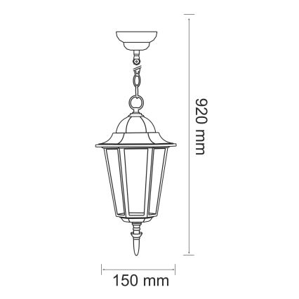 Πολύφωτο εξωτερικού χώρου 1xE27/60W/230V πατίνα