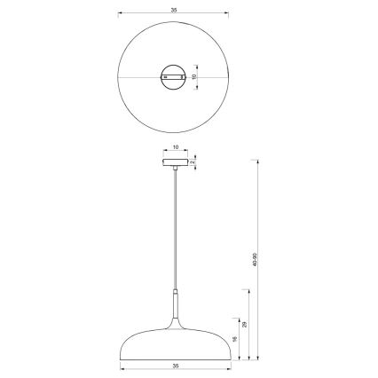 Κρεμαστό φωτιστικό - καμπάνα LINCOLN 1xE27/60W/230V δ. 35 cm λευκό