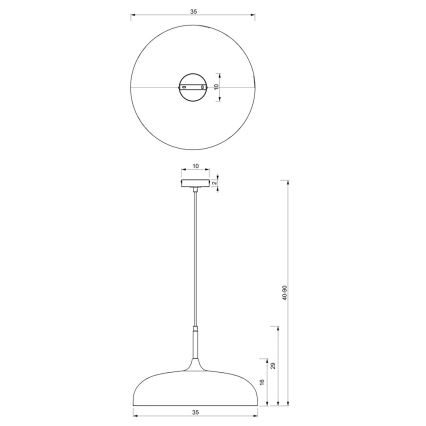 Κρεμαστό φωτιστικό - καμπάνα LINCOLN 1xE27/60W/230V δ. 35 cm πράσινο