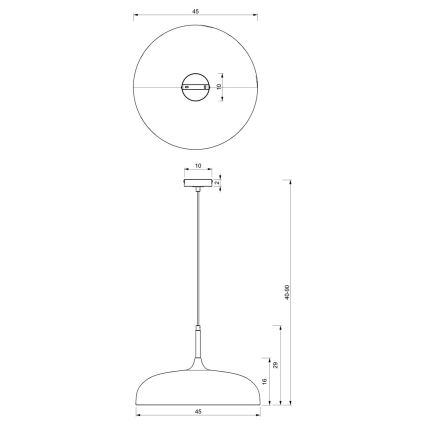 Κρεμαστό φωτιστικό καμπάνα LINCOLN 1xE27/60W/230V διάμετρος 45 cm μπλε