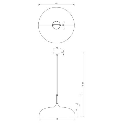 Κρεμαστό φωτιστικό καμπάνα LINCOLN 1xE27/60W/230V διάμετρος 45 cm πράσινο