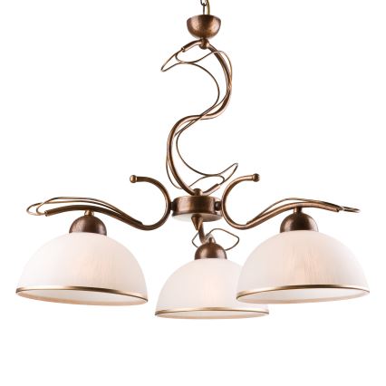 Κρεμαστό φωτιστικό με αλυσίδα COBRA 5xE27/60W/230V μπρούντζος/πατίνα