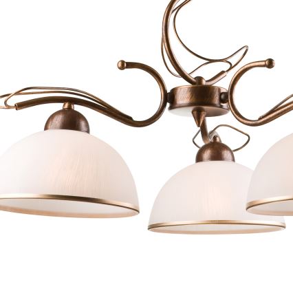 Κρεμαστό φωτιστικό με αλυσίδα COBRA 5xE27/60W/230V μπρούντζος/πατίνα