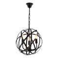 Κρεμαστό φωτιστικό με αλυσίδα IRONBALL 3xE27/40W/230V μαύρο