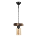 Κρεμαστό φωτιστικό με αλυσίδα JASMIN 1xE27/40W/230V καφέ/μπεζ
