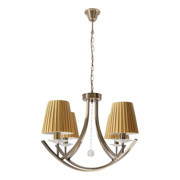 Κρεμαστό φωτιστικό με αλυσίδα VITORIA, 4xE14/40W/230V, κίτρινο/ορείχαλκος