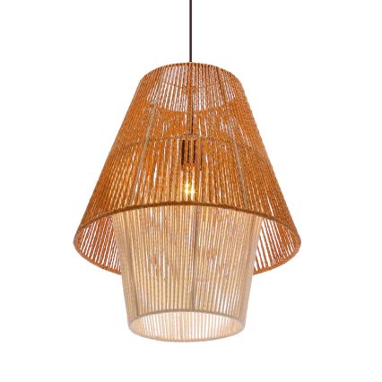Κρεμαστό φωτιστικό με καλώδιο AFRICA 1xE27/40W/230V Ø 40 cm καφέ/κρεμ