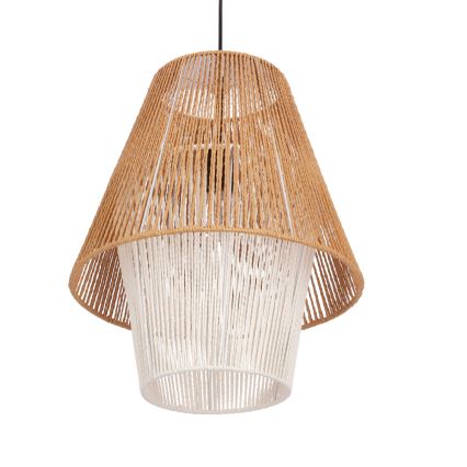 Κρεμαστό φωτιστικό με καλώδιο AFRICA 1xE27/40W/230V Ø 40 cm καφέ/κρεμ