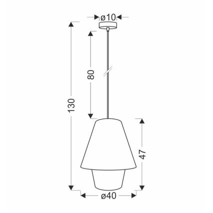 Κρεμαστό φωτιστικό με καλώδιο AFRICA 1xE27/40W/230V Ø 40 cm καφέ/κρεμ