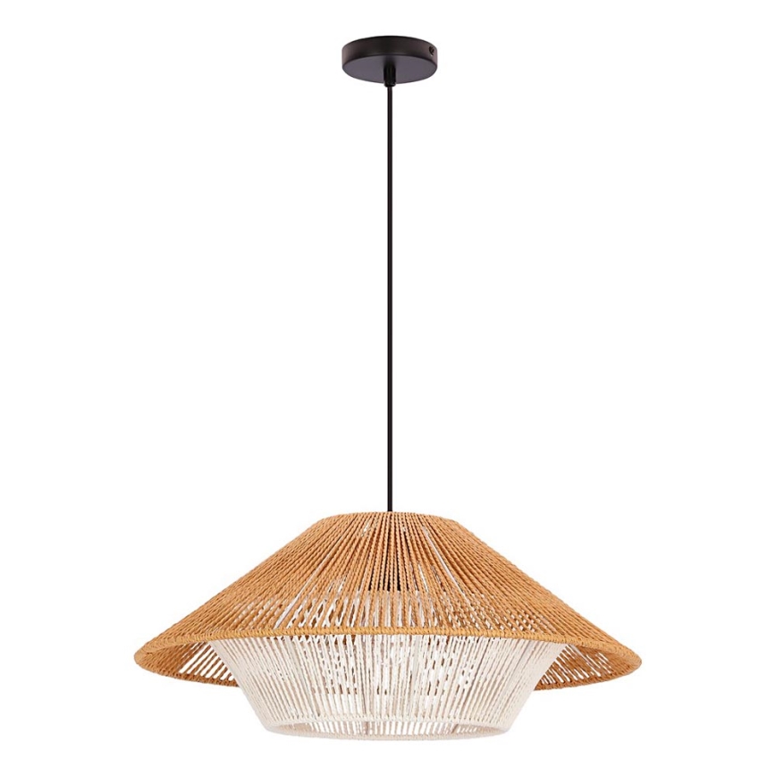 Κρεμαστό φωτιστικό με καλώδιο AFRICA 1xE27/40W/230V, διάμ. 50 cm, καφέ/εκρού