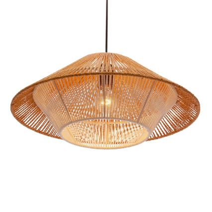 Κρεμαστό φωτιστικό με καλώδιο AFRICA 1xE27/40W/230V, διάμ. 50 cm, καφέ/εκρού