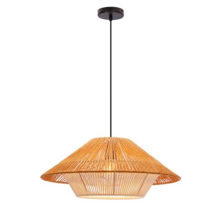 Κρεμαστό φωτιστικό με καλώδιο AFRICA 1xE27/40W/230V, διάμ. 50 cm, καφέ/εκρού
