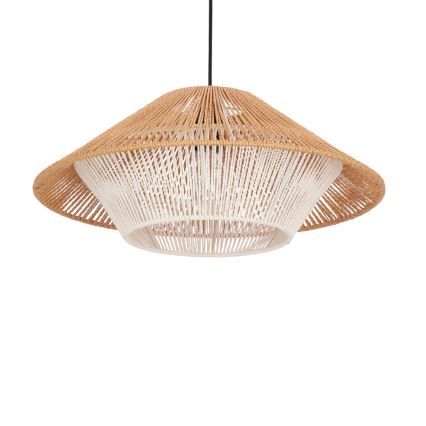 Κρεμαστό φωτιστικό με καλώδιο AFRICA 1xE27/40W/230V, διάμ. 50 cm, καφέ/εκρού
