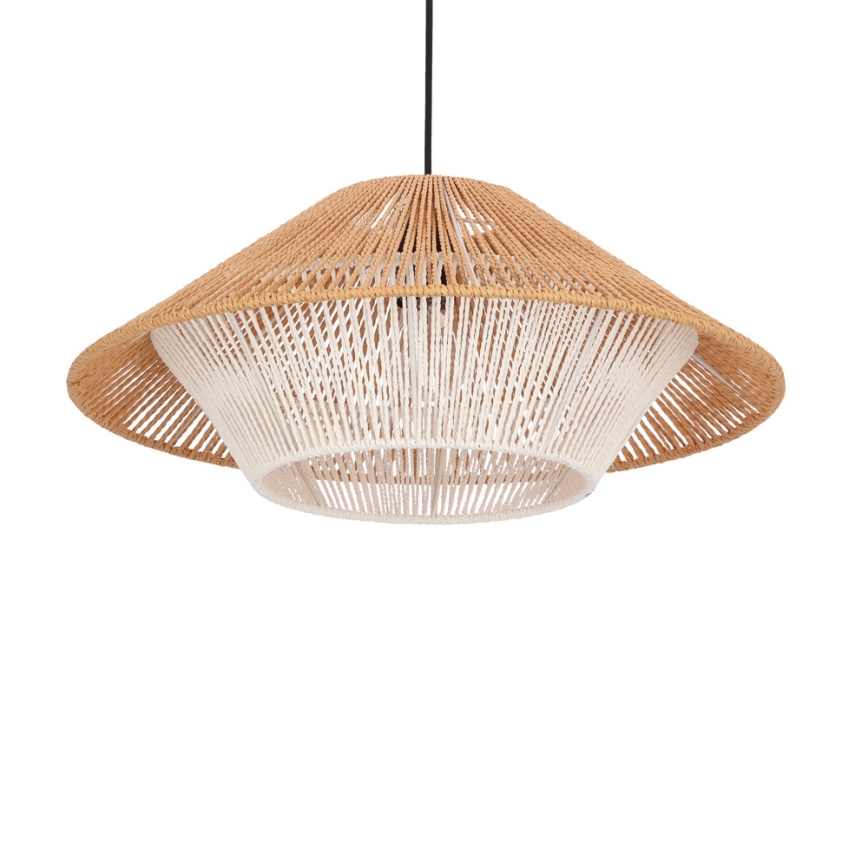 Κρεμαστό φωτιστικό με καλώδιο AFRICA 1xE27/40W/230V, διάμ. 50 cm, καφέ/εκρού