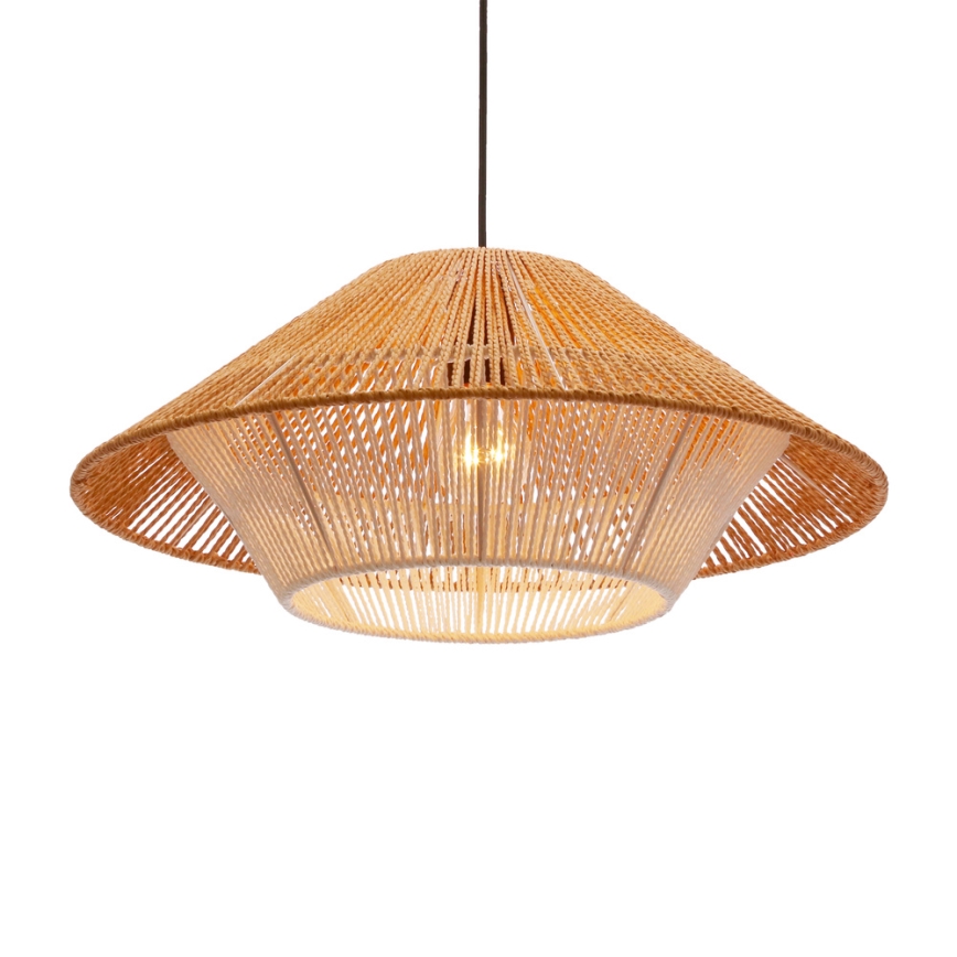 Κρεμαστό φωτιστικό με καλώδιο AFRICA 1xE27/40W/230V, διάμ. 50 cm, καφέ/εκρού