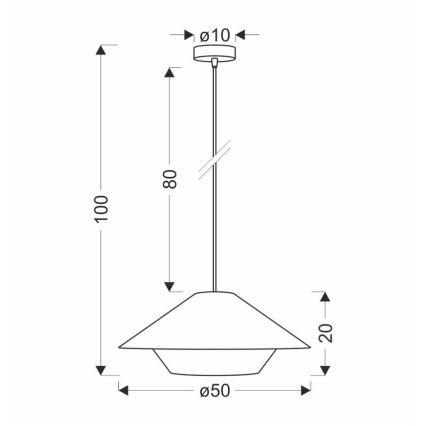 Κρεμαστό φωτιστικό με καλώδιο AFRICA 1xE27/40W/230V, διάμ. 50 cm, καφέ/εκρού