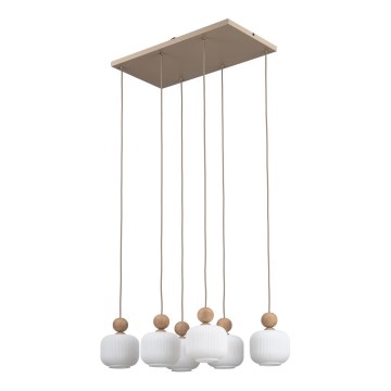 Κρεμαστό φωτιστικό με καλώδιο BALLO 6xE14/10W/230V μπεζ