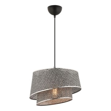 Κρεμαστό φωτιστικό με καλώδιο BARETTE 1xE27/60W/230V γκρι/γυαλισμένο χρώμιο
