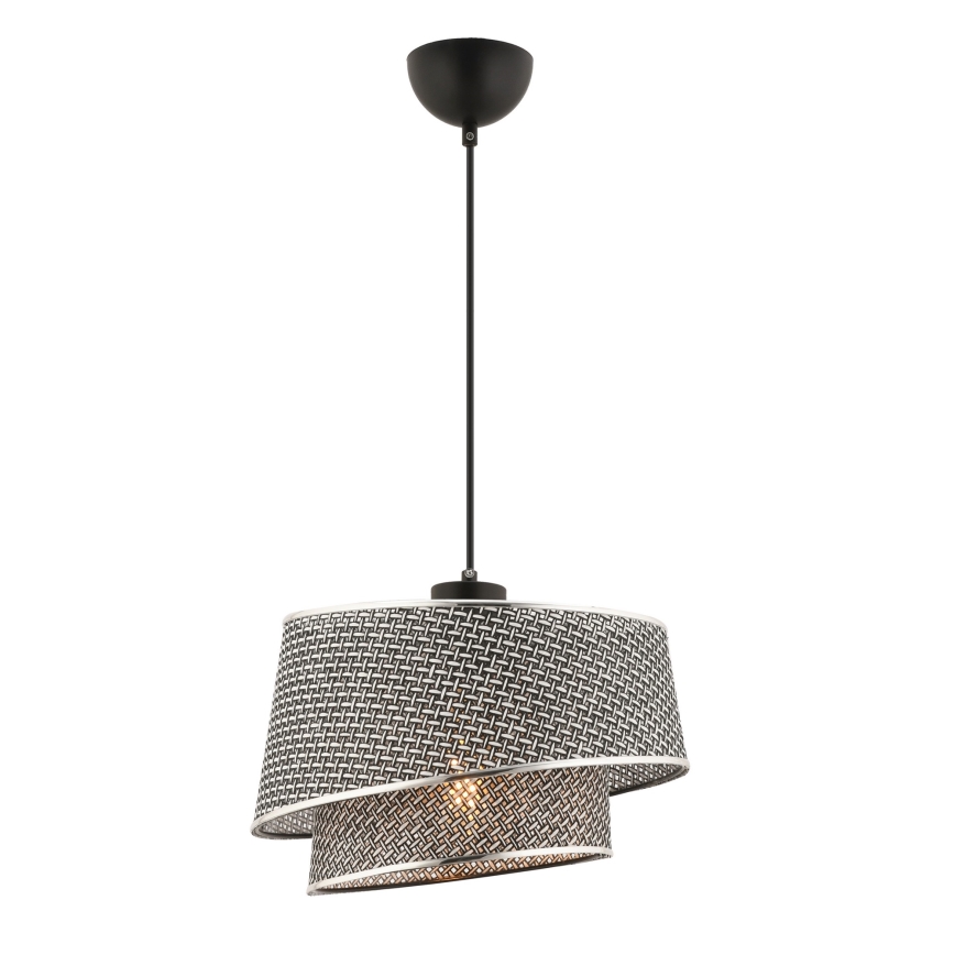 Κρεμαστό φωτιστικό με καλώδιο BARETTE 1xE27/60W/230V γκρι/γυαλισμένο χρώμιο