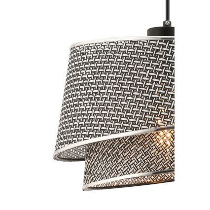 Κρεμαστό φωτιστικό με καλώδιο BARETTE 1xE27/60W/230V γκρι/γυαλισμένο χρώμιο