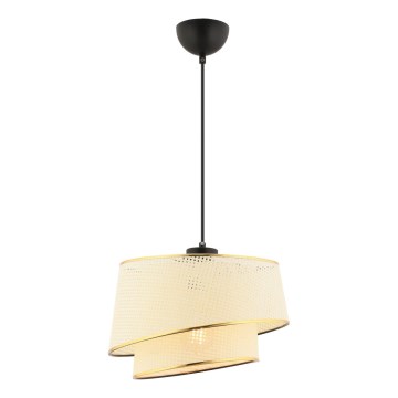 Κρεμαστό φωτιστικό με καλώδιο BARETTE 1xE27/60W/230V εκρού/χρυσό