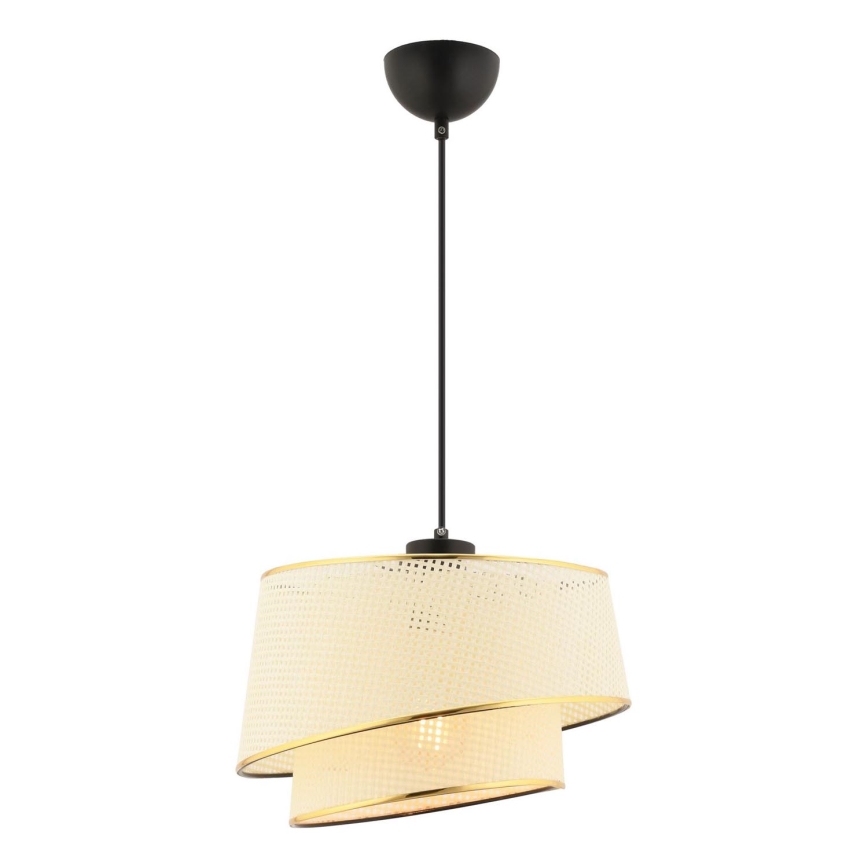 Κρεμαστό φωτιστικό με καλώδιο BARETTE 1xE27/60W/230V εκρού/χρυσό