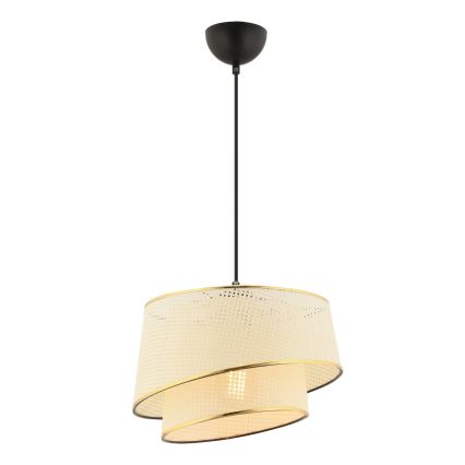 Κρεμαστό φωτιστικό με καλώδιο BARETTE 1xE27/60W/230V εκρού/χρυσό