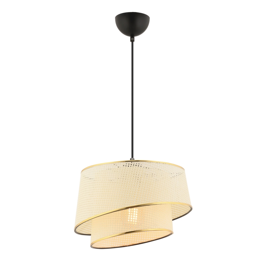 Κρεμαστό φωτιστικό με καλώδιο BARETTE 1xE27/60W/230V εκρού/χρυσό