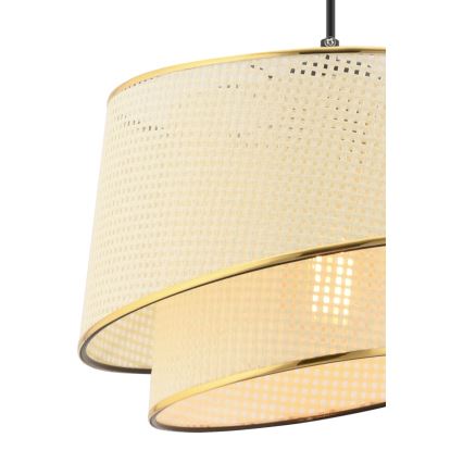 Κρεμαστό φωτιστικό με καλώδιο BARETTE 1xE27/60W/230V εκρού/χρυσό