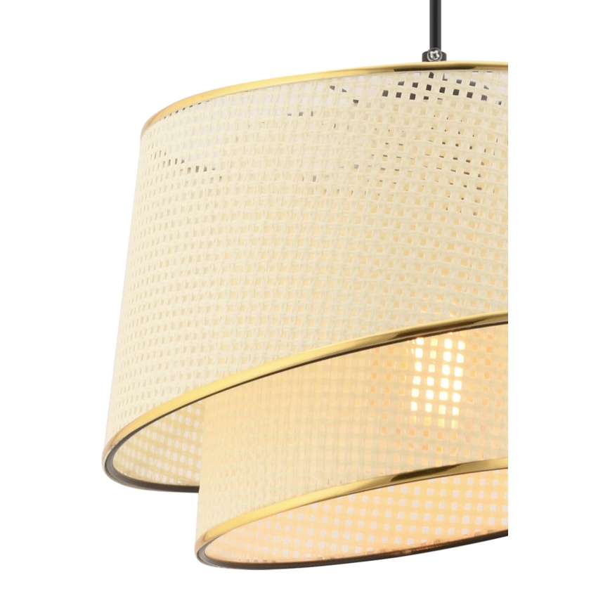 Κρεμαστό φωτιστικό με καλώδιο BARETTE 1xE27/60W/230V εκρού/χρυσό