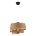 Κρεμαστό φωτιστικό με καλώδιο BARETTE 1xE27/60W/230V καφέ/γυαλιστερό χρώμιο