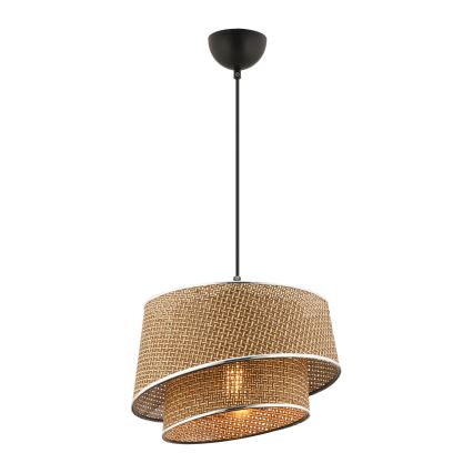 Κρεμαστό φωτιστικό με καλώδιο BARETTE 1xE27/60W/230V καφέ/γυαλιστερό χρώμιο