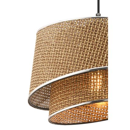 Κρεμαστό φωτιστικό με καλώδιο BARETTE 1xE27/60W/230V καφέ/γυαλιστερό χρώμιο