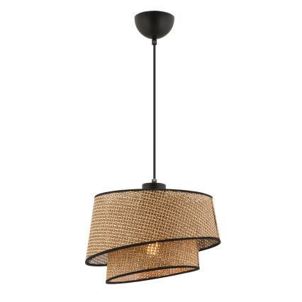 Κρεμαστό φωτιστικό με καλώδιο BARETTE 1xE27/60W/230V καφέ/μαύρο