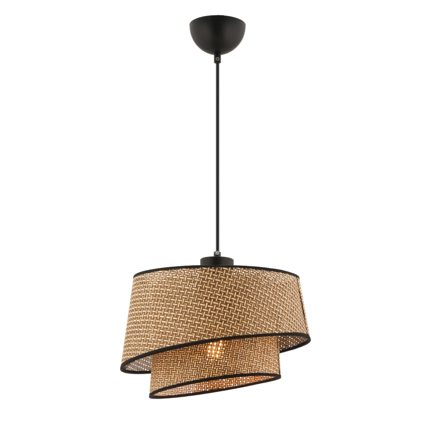 Κρεμαστό φωτιστικό με καλώδιο BARETTE 1xE27/60W/230V καφέ/μαύρο