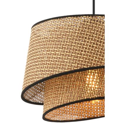Κρεμαστό φωτιστικό με καλώδιο BARETTE 1xE27/60W/230V καφέ/μαύρο