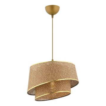Κρεμαστό φωτιστικό με καλώδιο BARETTE 1xE27/60W/230V καφέ/χρυσό
