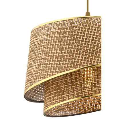 Κρεμαστό φωτιστικό με καλώδιο BARETTE 1xE27/60W/230V καφέ/χρυσό