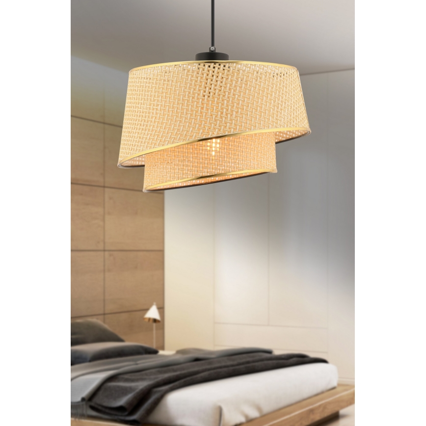 Κρεμαστό φωτιστικό με καλώδιο BARETTE 1xE27/60W/230V καφέ/χρυσό