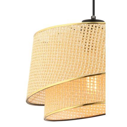 Κρεμαστό φωτιστικό με καλώδιο BARETTE 1xE27/60W/230V καφέ/χρυσό