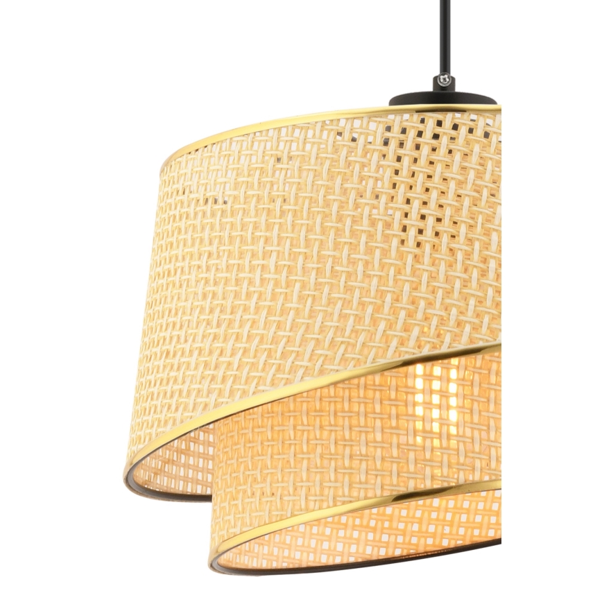 Κρεμαστό φωτιστικό με καλώδιο BARETTE 1xE27/60W/230V καφέ/χρυσό