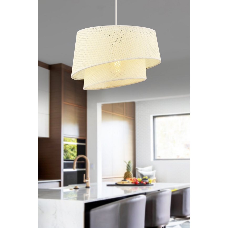 Κρεμαστό φωτιστικό με καλώδιο BARETTE 1xE27/60W/230V κρεμ