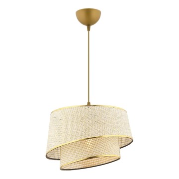 Κρεμαστό φωτιστικό με καλώδιο BARETTE 1xE27/60W/230V κρεμ/χρυσό