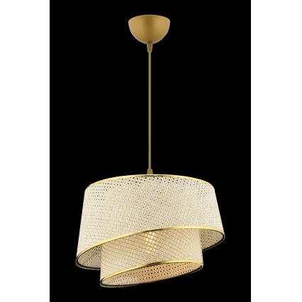 Κρεμαστό φωτιστικό με καλώδιο BARETTE 1xE27/60W/230V κρεμ/χρυσό
