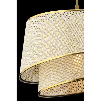 Κρεμαστό φωτιστικό με καλώδιο BARETTE 1xE27/60W/230V κρεμ/χρυσό
