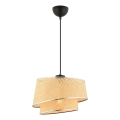 Κρεμαστό φωτιστικό με καλώδιο BARETTE 1xE27/60W/230V μπεζ/γυαλισμένο χρώμιο