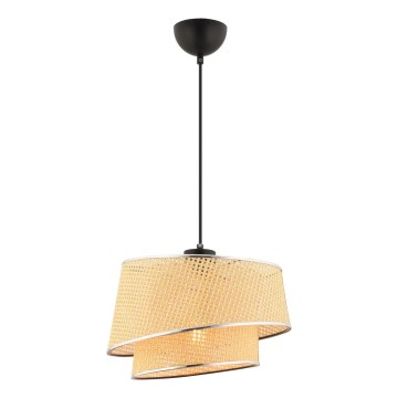 Κρεμαστό φωτιστικό με καλώδιο BARETTE 1xE27/60W/230V μπεζ/γυαλισμένο χρώμιο