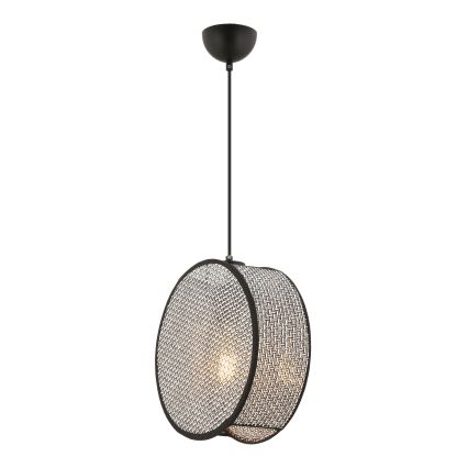 Κρεμαστό φωτιστικό με καλώδιο BIG DRUM 1xE27/60W/230V γκρι/μαύρο