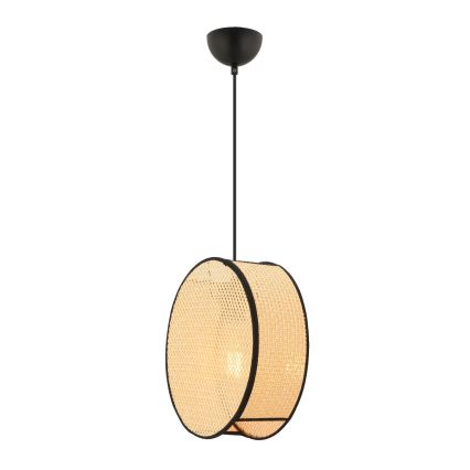 Κρεμαστό φωτιστικό με καλώδιο BIG DRUM 1xE27/60W/230V μπεζ/μαύρο