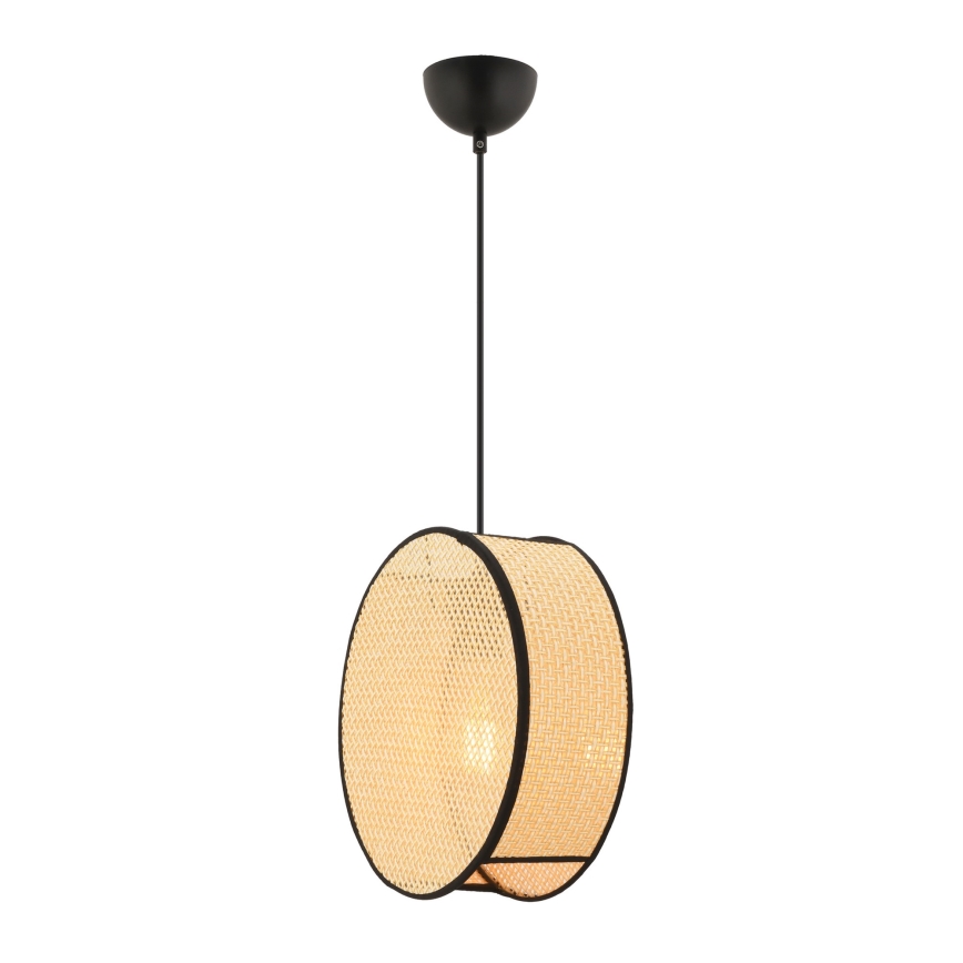 Κρεμαστό φωτιστικό με καλώδιο BIG DRUM 1xE27/60W/230V μπεζ/μαύρο